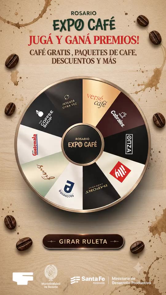 Ruleta de Rosario Expo Café en el tótem